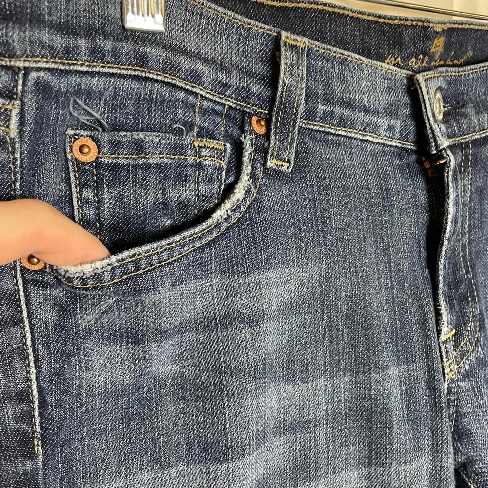 7 for All Mankind distressed bootcut jeans - Picture 5 of 16